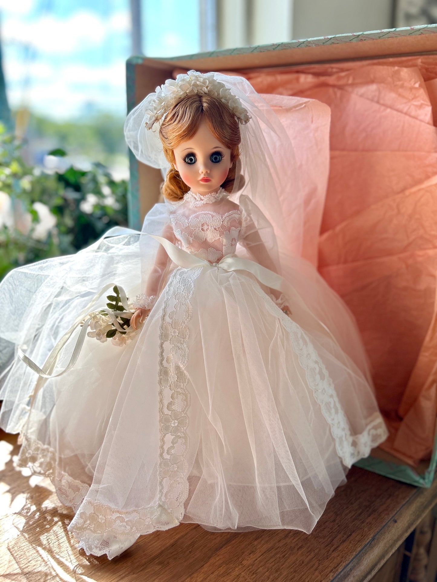 1950s Madame Alexander Doll, the Elise Bride Doll in Original Box, Wedding Gown, Style 1760