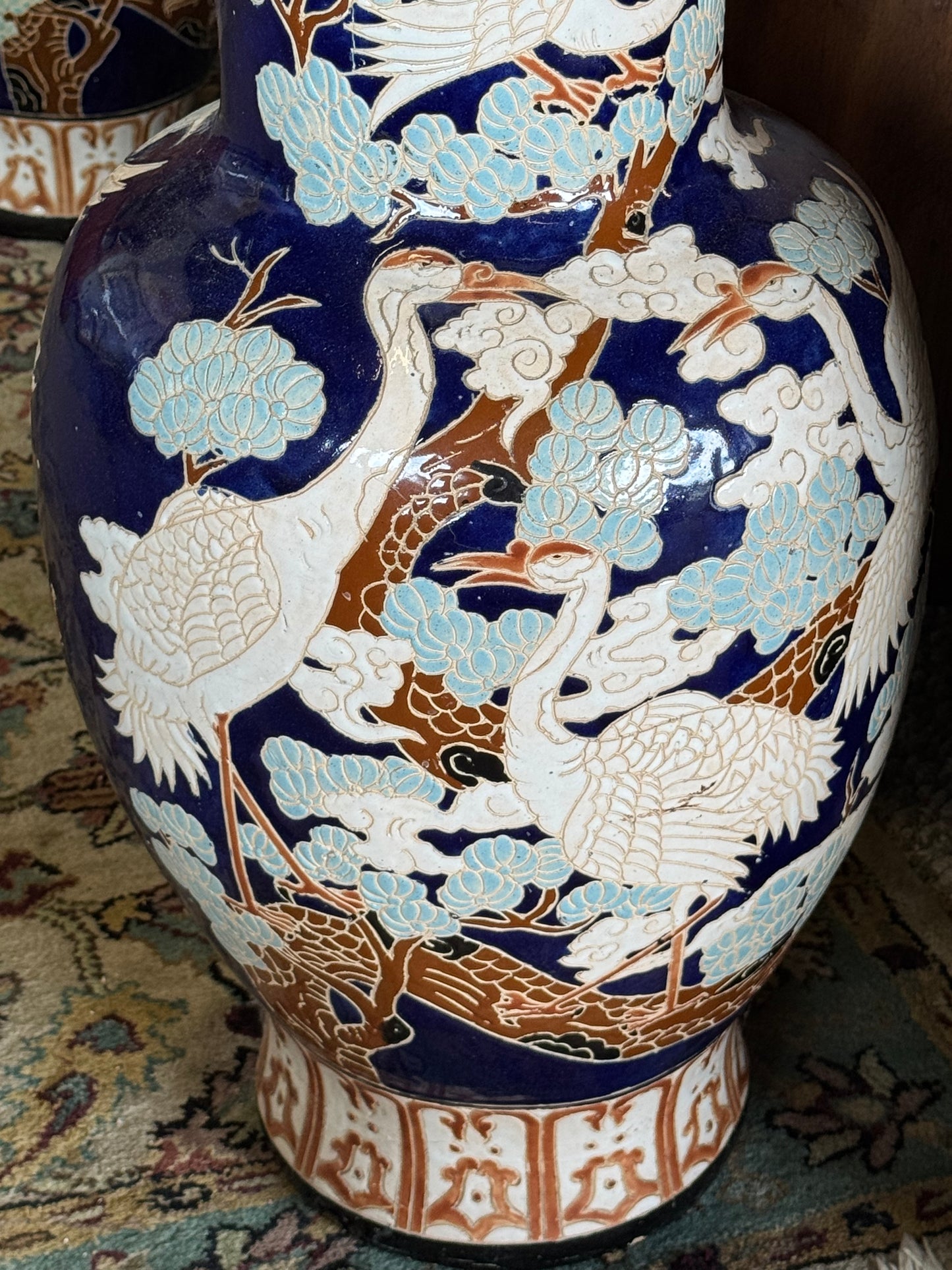 Large "Bird Paradise" Floor Vase