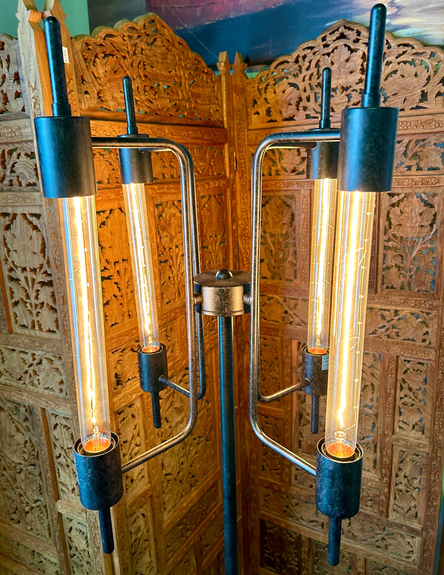 Contemporary Floor Lamp with Long Thomas Edison Bulbs, 68 " Tall