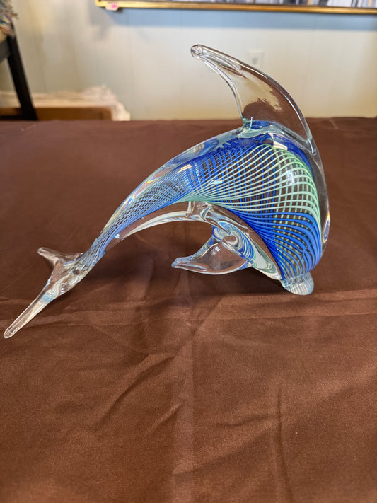 Hand-Blown Murano Glass Dolphin
