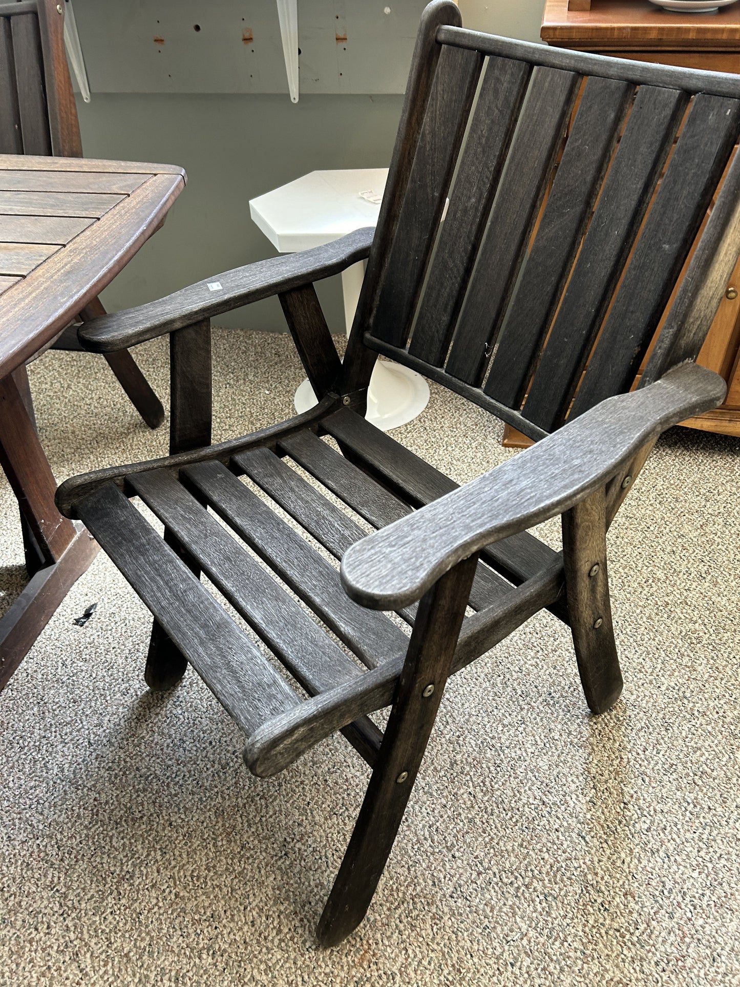 Outdoor Patio Dining Set, 5 Piece Jensen Jarrah Ipe Wood Table and 4 Chairs