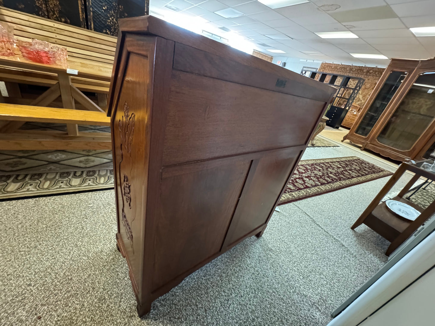 Solid Wood Oriental Design Secretary Desk