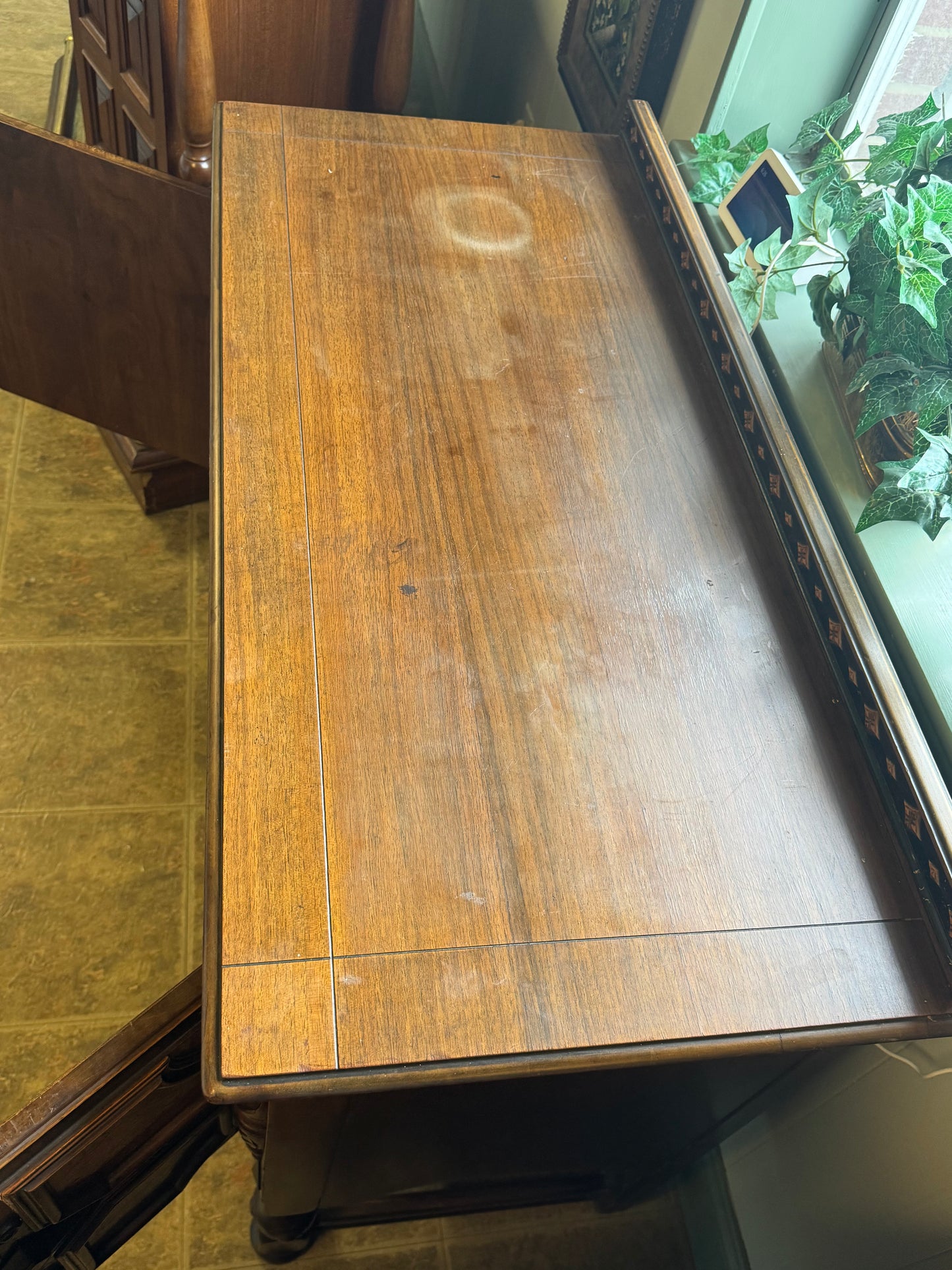 Antique BERKEY & GAY Furniture Renaissance Revival Mahogany, Burl Wood and Ebonized Wood Cabinet