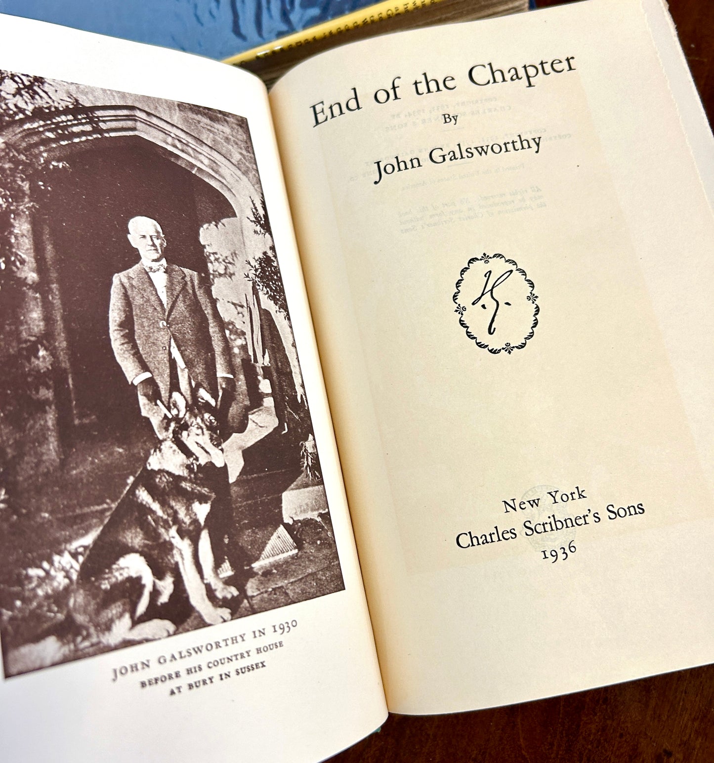 Rare Set of Three 1935 Hardcover Books by John Galsworthy, Modern Comedy, End of the Chapter & Forsyte Saga