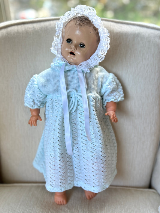 1940s Baby Doll by Ideal, Molded Hair, Sleep Eyes, Cries, 20" Long