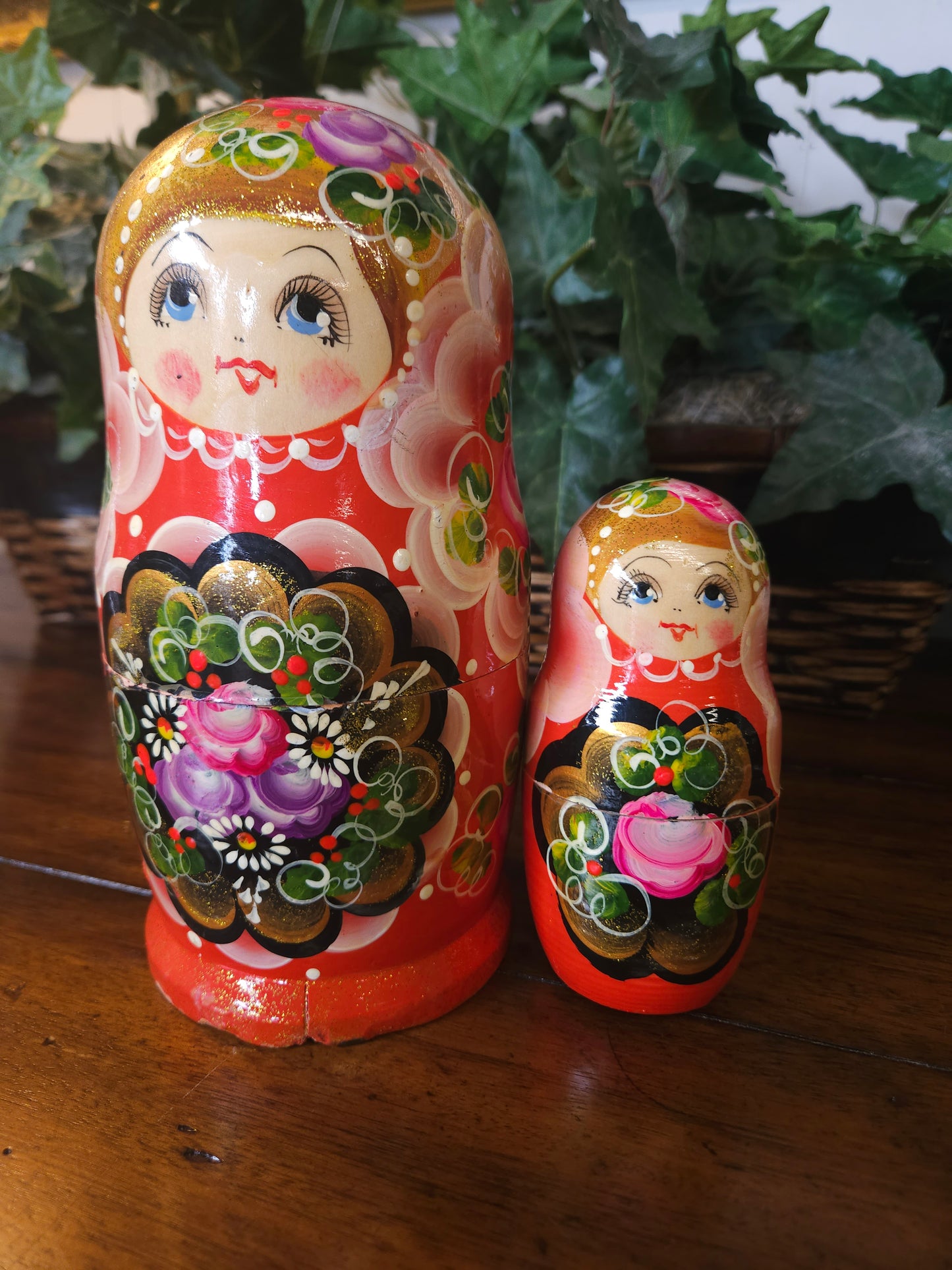 Two Piece Hand Painted Nesting Dolls