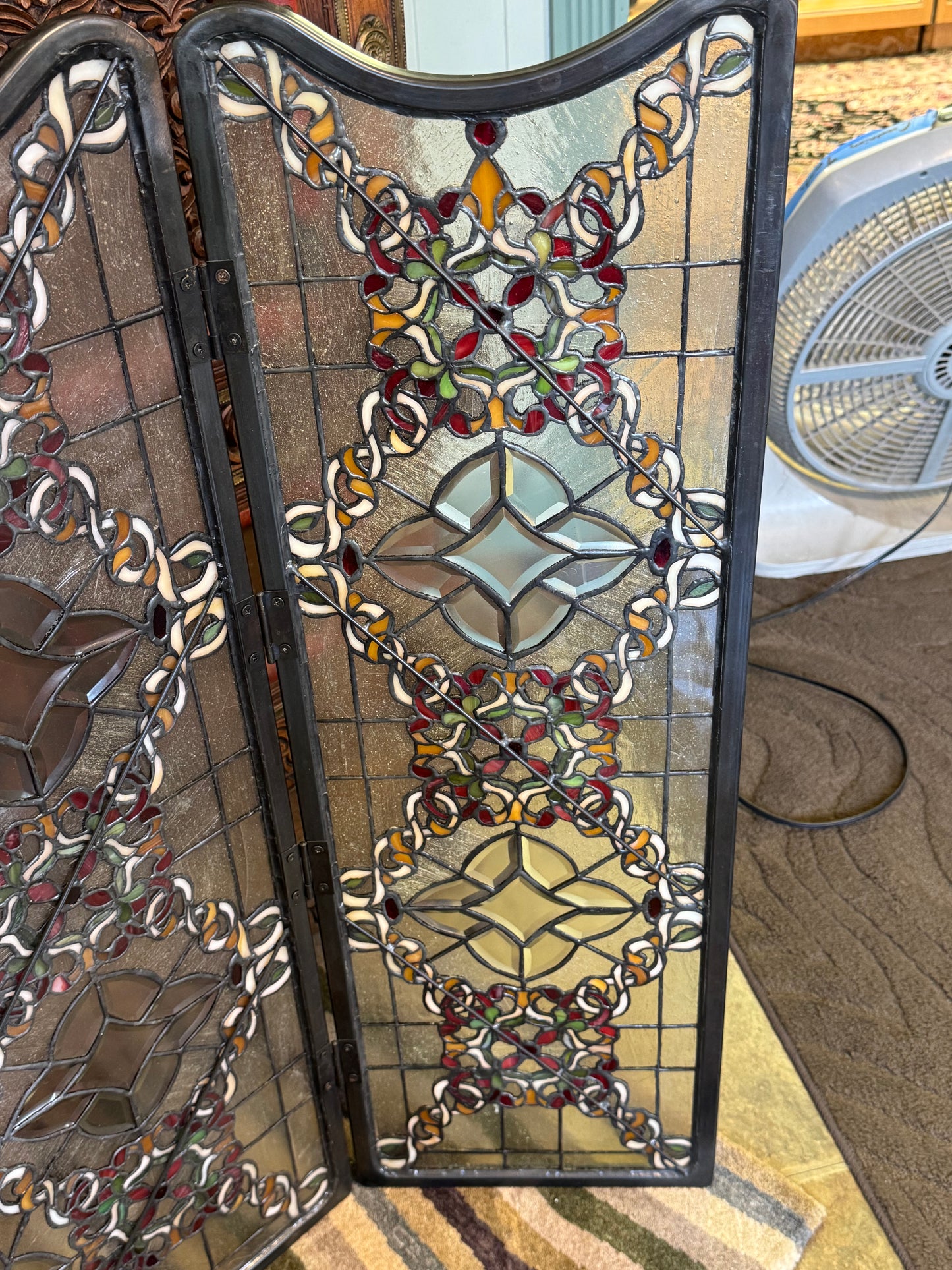 Meyda Tiffany Victorian Beveled Folding Fireplace Screen