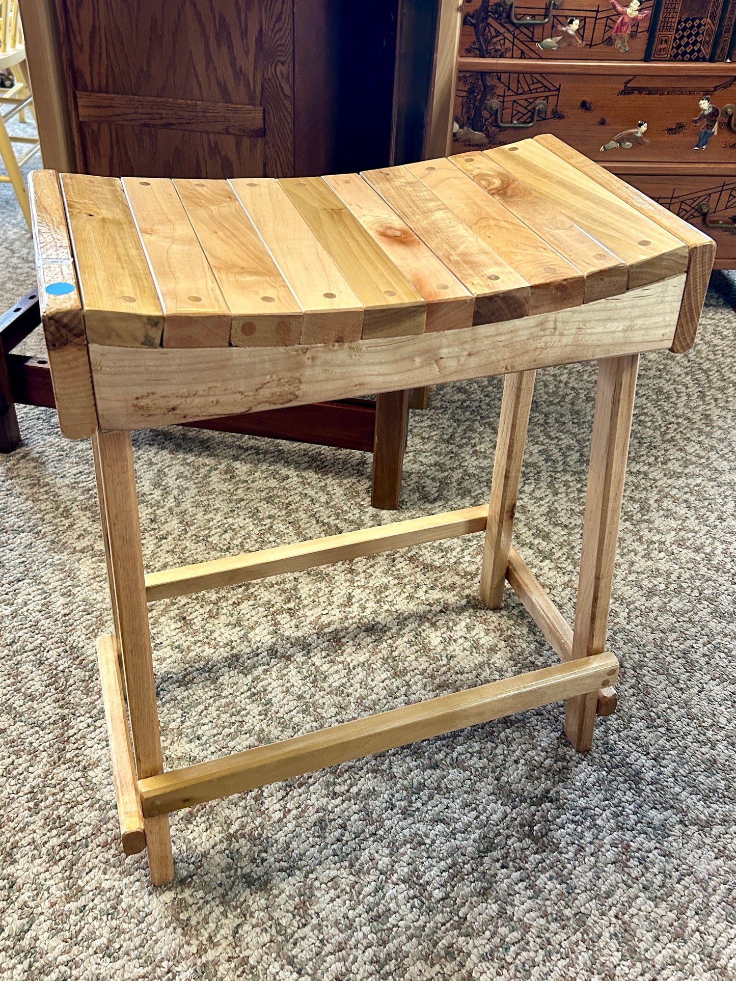 Handcrafted Wooden Bar Table and Stools, Solid Poplar, 36" Table Height