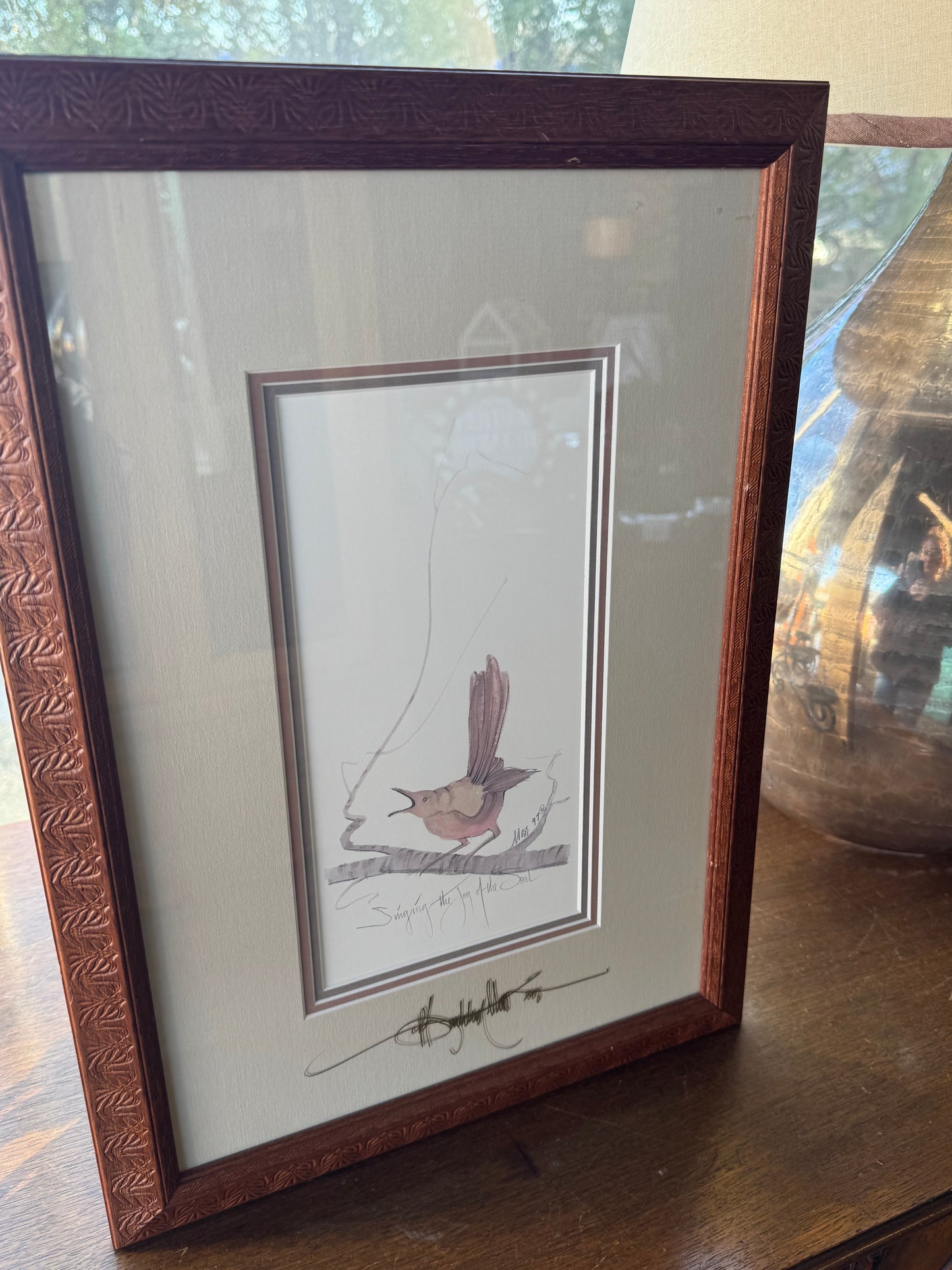 "Singing The Joy Of The Soul" P. Buckley Moss Signed Print- Matted & Framed