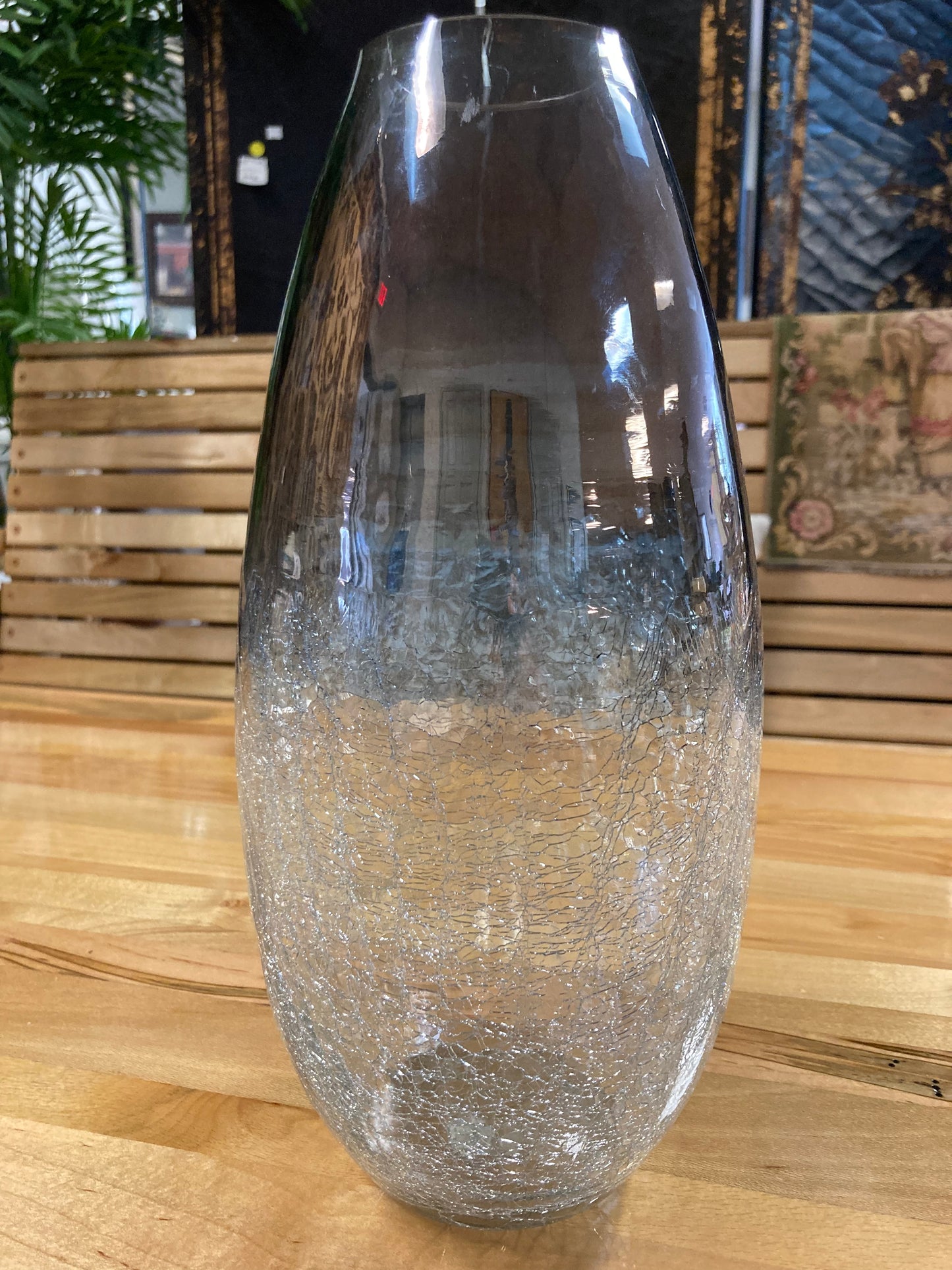 Crackle Art Glass Vase