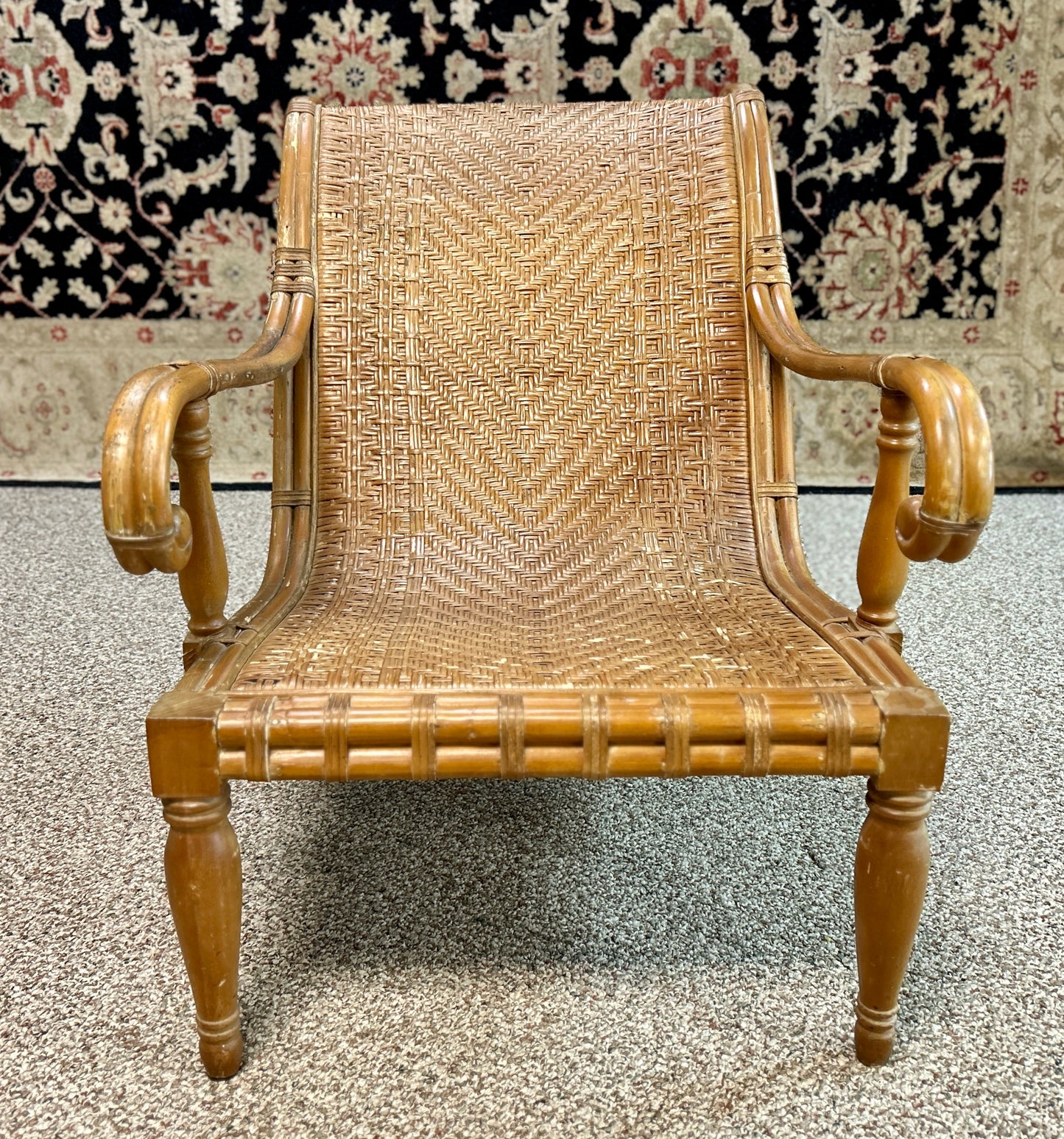 Beautiful, Vintage Bamboo and Wicker Accent Chair, 33" Tall x 26" Wide