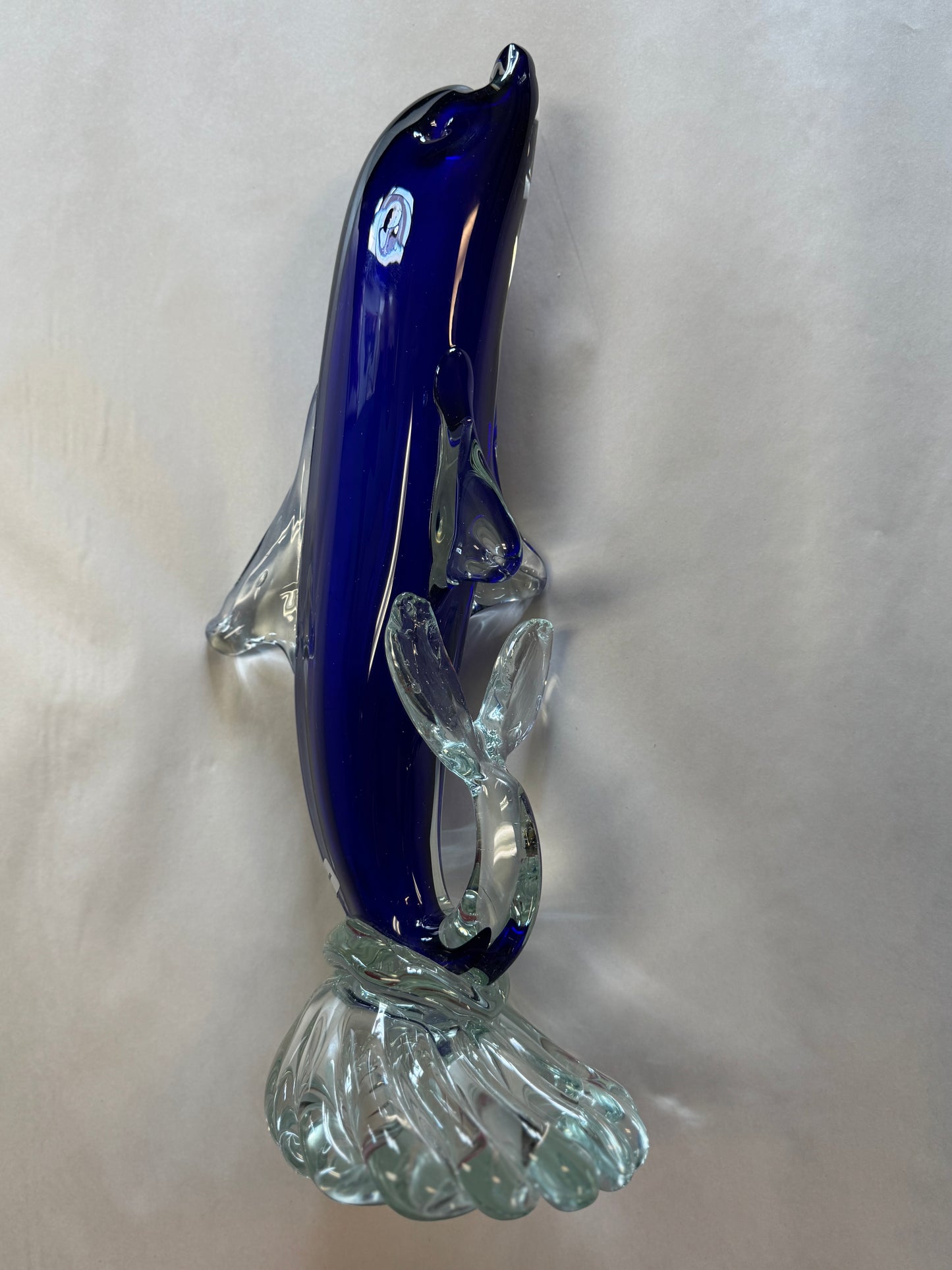 Murano Glass Cobalt Blue Dolphin Figurine