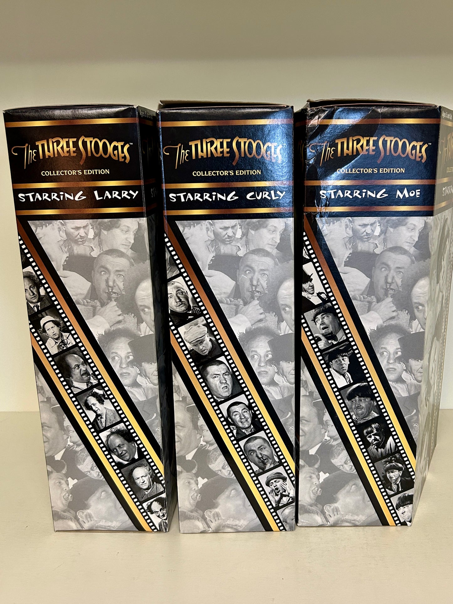 Hasbro The Three Stooges Collector's Doll Set, 14" Tall Larry, Moe & Curly, IOB