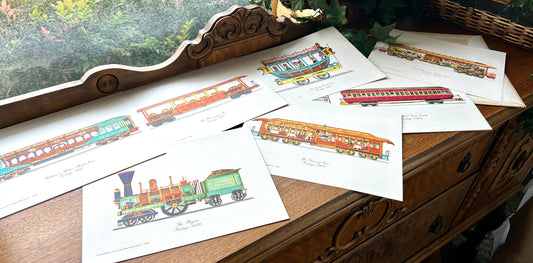 1950s Wabash Railroad Lithograph Prints, Beautiful Collection, Vivid Color 9"x12" on Cardstock, Set of 7
