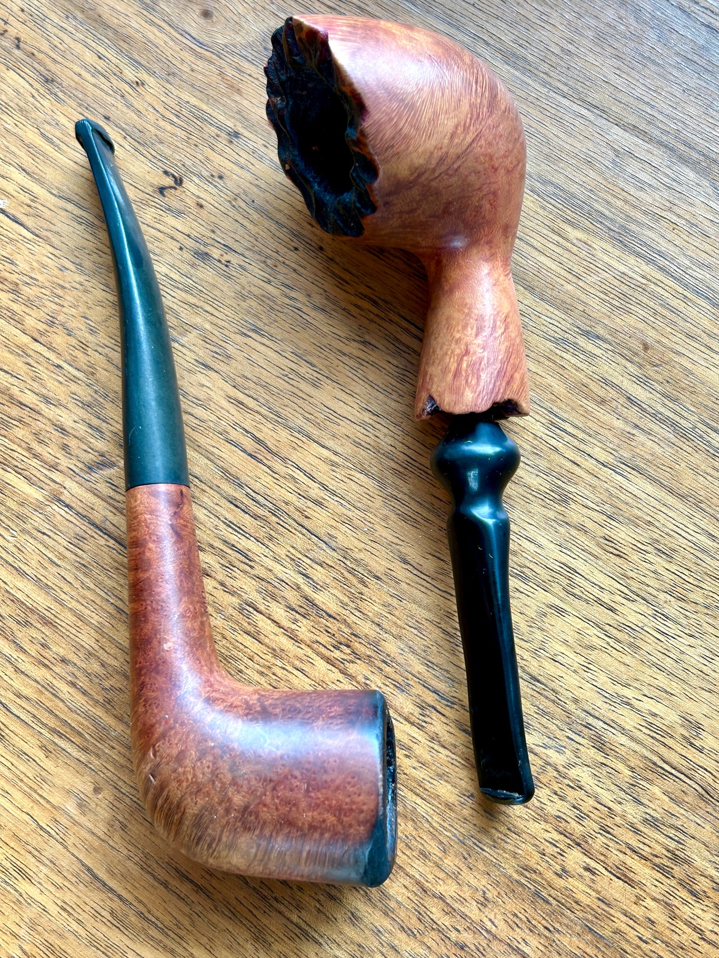 Beautiful, Vintage Pipe Collection w Walnut Decatur Pipe Stand, Walnut, Briar, Meerschaum, Made in England, US, Israel