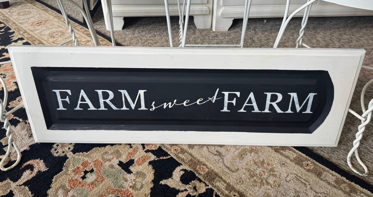 "Farm Sweet Farm" Rustic Wall Sign