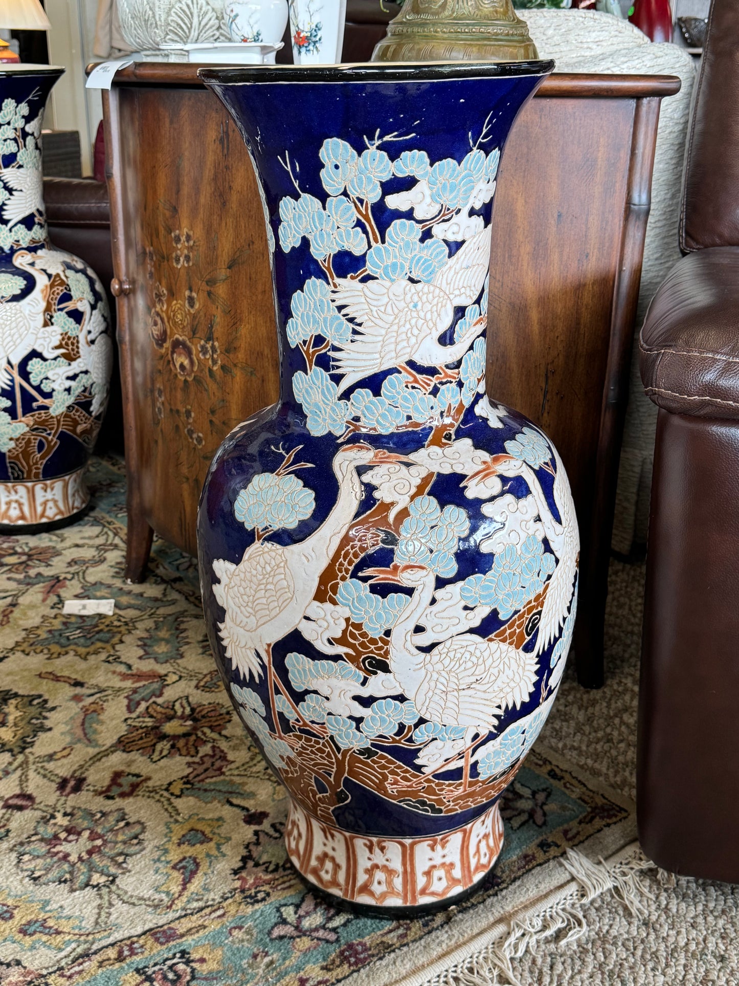 Large "Bird Paradise" Floor Vase