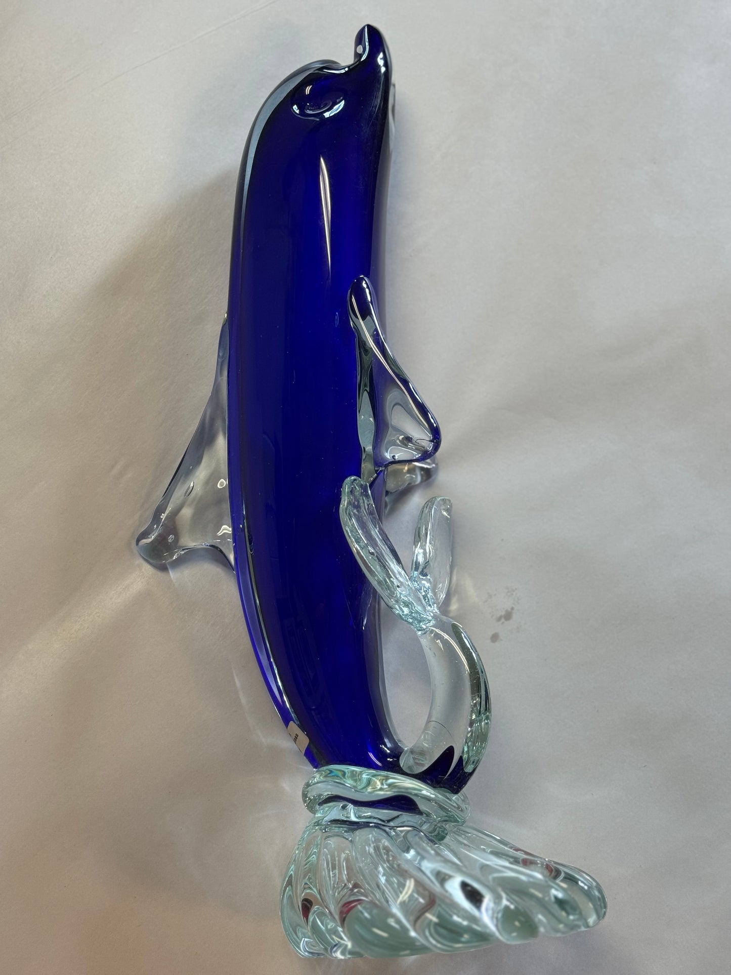 Murano Glass Cobalt Blue Dolphin Figurine
