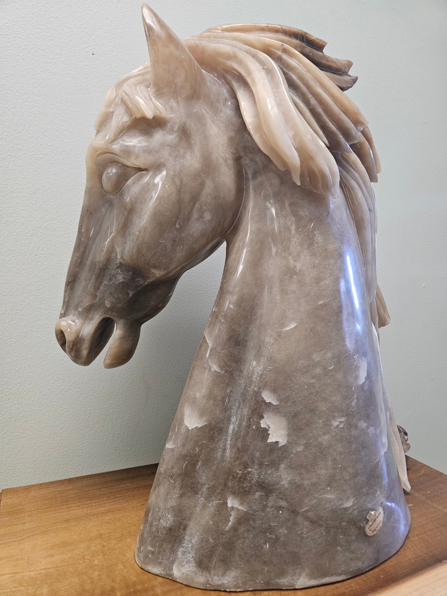 Authentic Signed Spanish Alabaster Horse Head