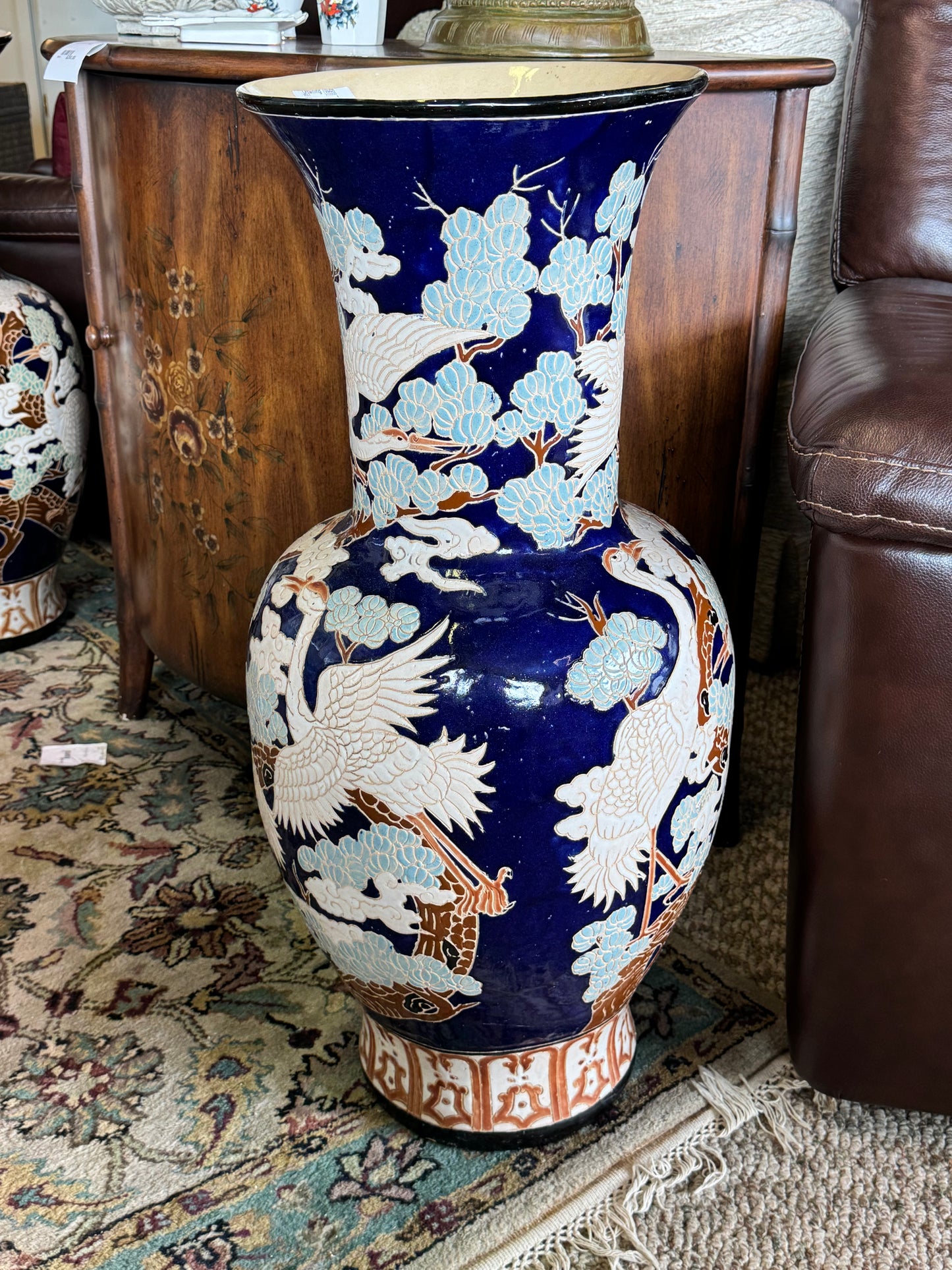 Large "Bird Paradise" Floor Vase
