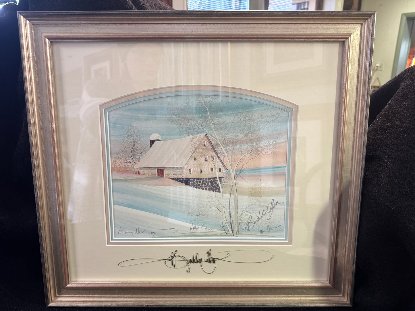 "Valley Calm" P. Buckley Moss Signed Print Matted & Framed