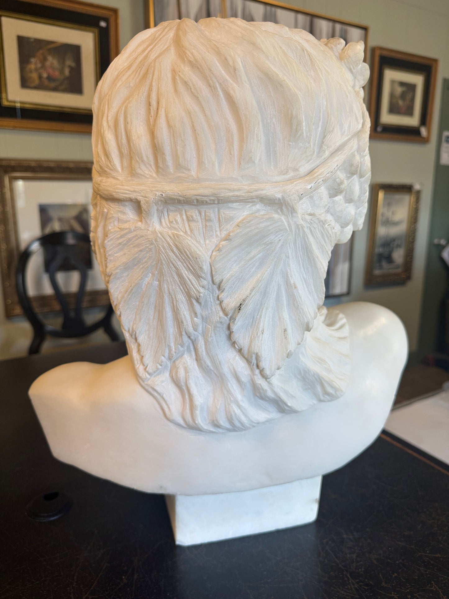 Marble Bust Of Dionysus- God Of Wine & Pleasure