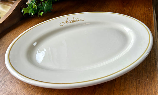 Archie's Lobster House Platter, of Roanoke, VA Mid Century Seafood Restaurant Ware