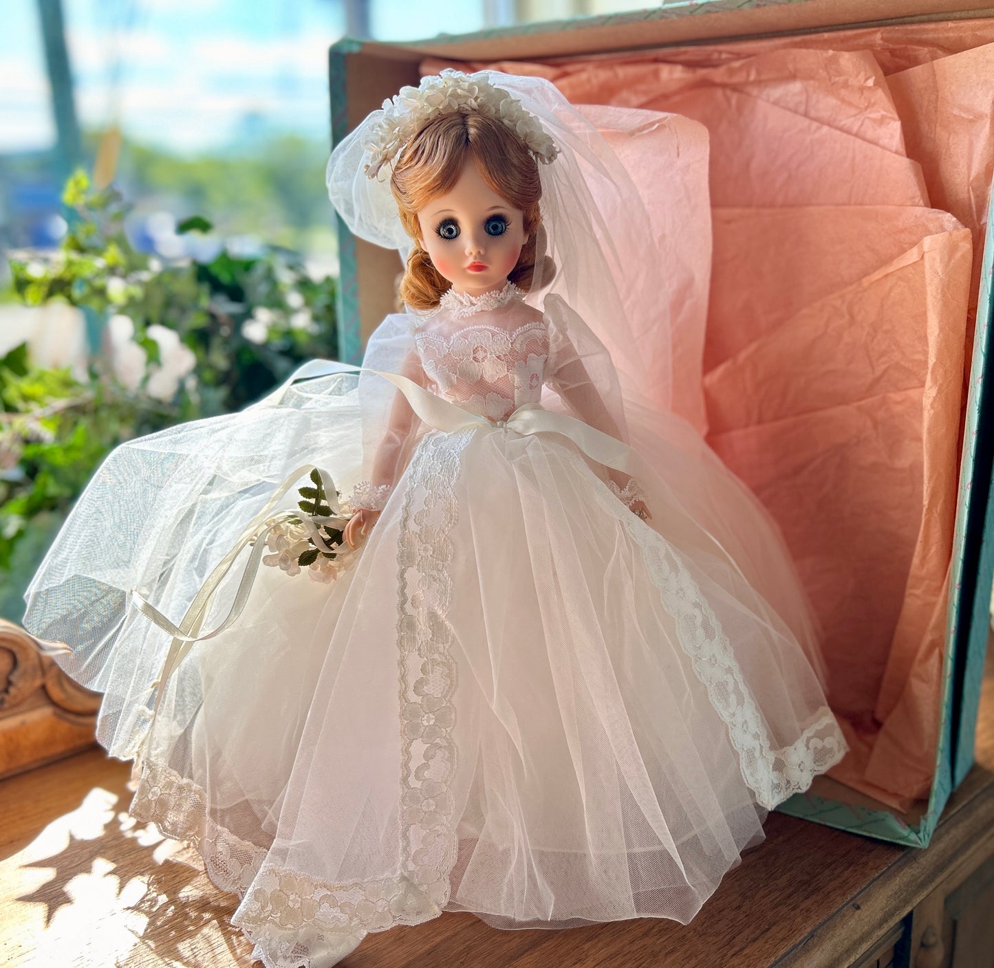 1950s Madame Alexander Doll, the Elise Bride Doll in Original Box, Wedding Gown, Style 1760