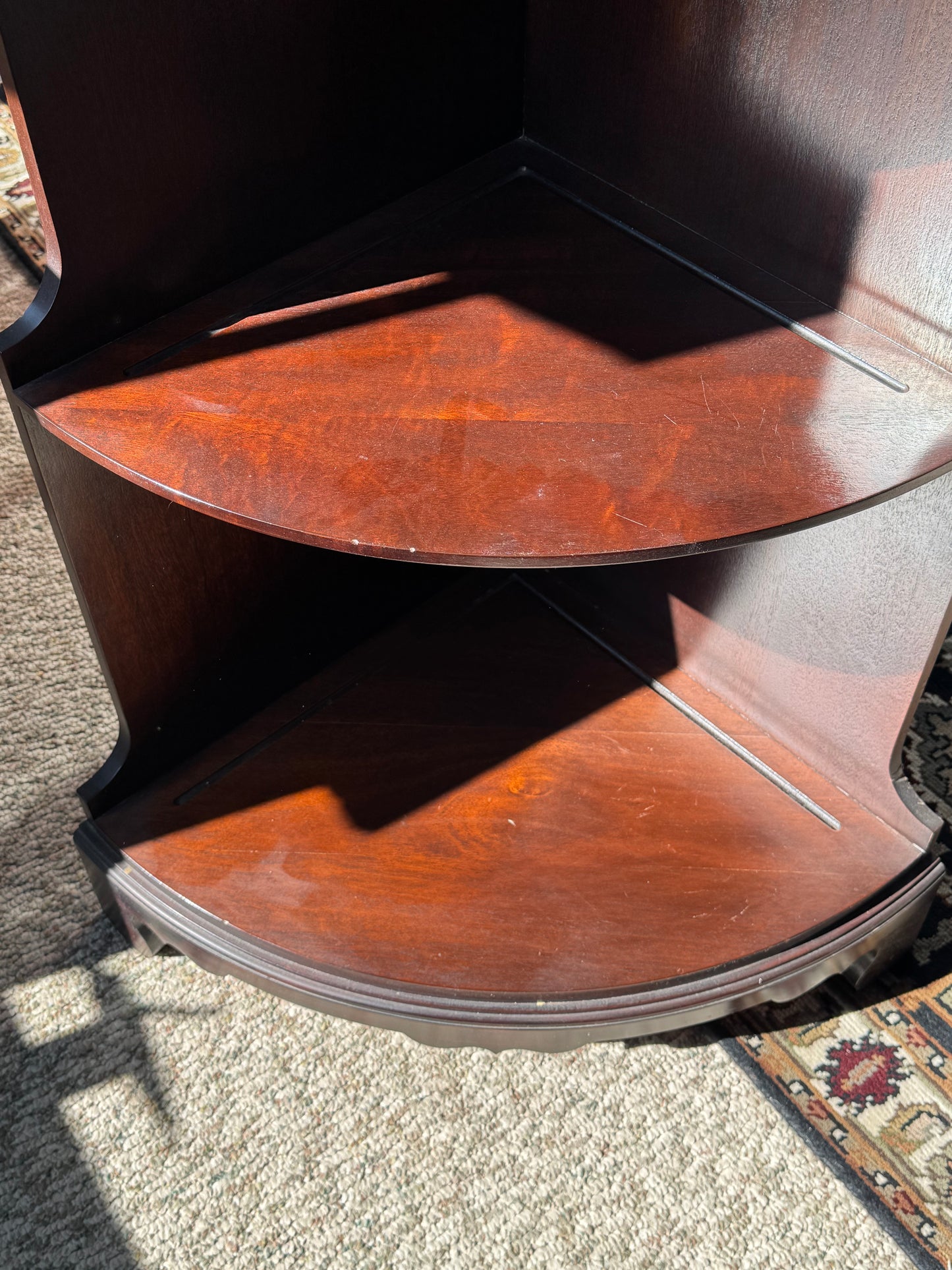 Mahogany Six-Tier Corner Shelf