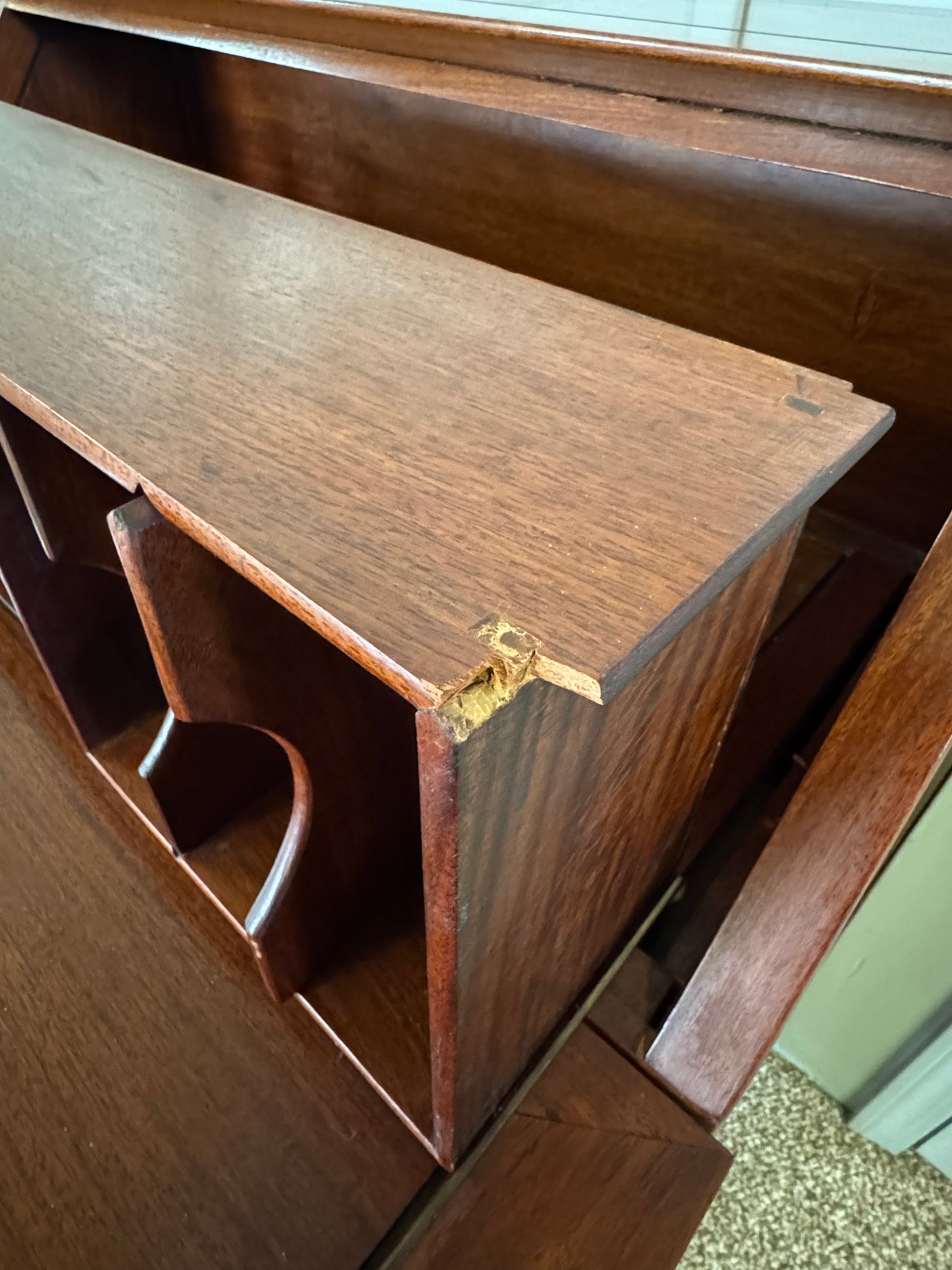 Solid Wood Oriental Design Secretary Desk