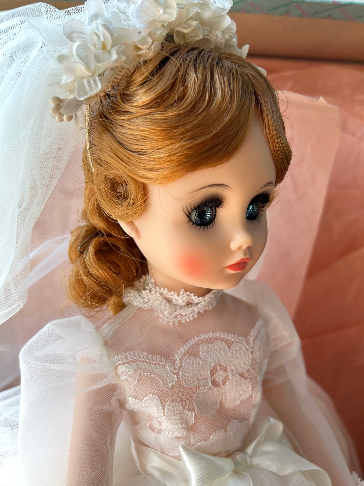 1950s Madame Alexander Doll, the Elise Bride Doll in Original Box, Wedding Gown, Style 1760