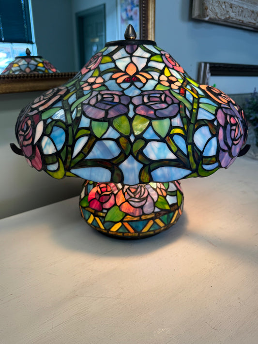 Rose Stained Glass Lamp