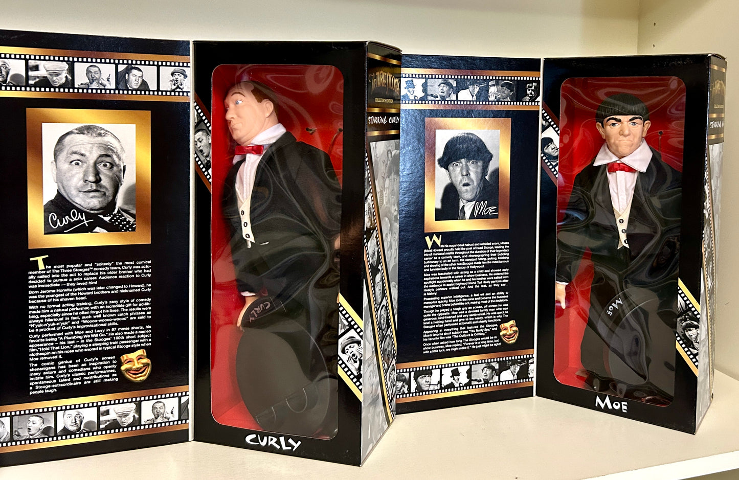 Hasbro The Three Stooges Collector's Doll Set, 14" Tall Larry, Moe & Curly, IOB